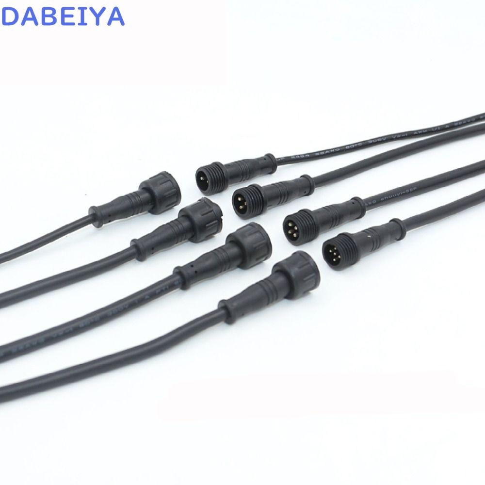 DABEIYA 2Pin 3Pin 4Pin แจ็ค, 20 ซม.สายสีดําชายหญิง LED Connector, 2Pin 3Pin 4Pin IP67 กันน้ําสายไฟ L