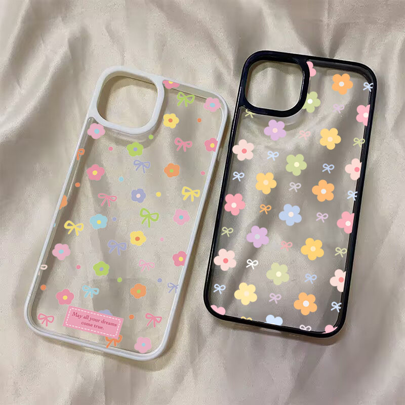 ปลอกสําหรับ Samsung S23 S24 FE S25 S24 Ultra S23 S22 S21 Plus S20 S21 FE ดอกไม้ที่มีสีสันโบว์ซิลิโคนใสกันกระแทก - รูปที่ 7