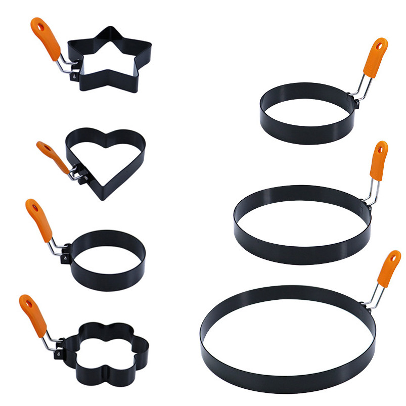 แม่พิมพ์ทำไข่ดาวรูปหัวใจ-แม่พิมพ์แพนเค้ก/ไข่ดาวสแตนเลสแบบไม่ติดกระทะ อุปกรณ์ทำอาหารเช้าสุดสร้างสรรค์