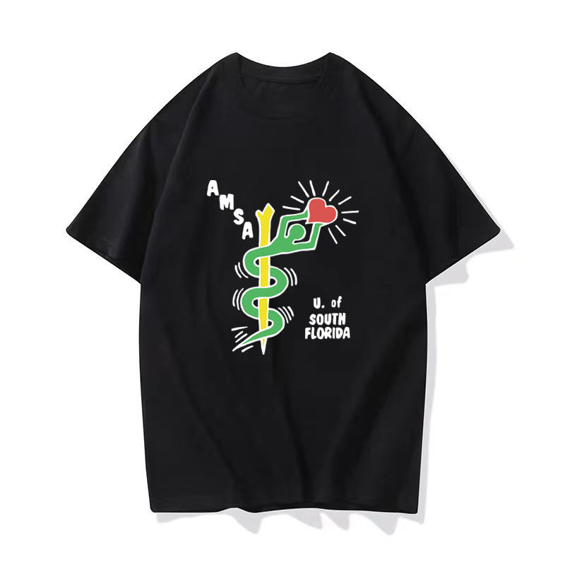 100% Cotton keith haring keith haring Couple Short Sleeve t-Shirt Printing