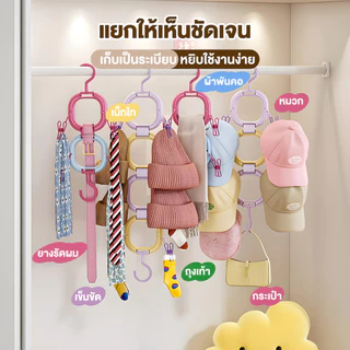 Groovy ตะขอ ที่แขวนหมวกหลังประตู ตะขอเกี่ยวกระเป๋า ไม่ต้องเจาะ ประหยัดพื้นที่ แขวนได้หลายหมวก โดปามีน ที่เก็บเสื้อผ้า