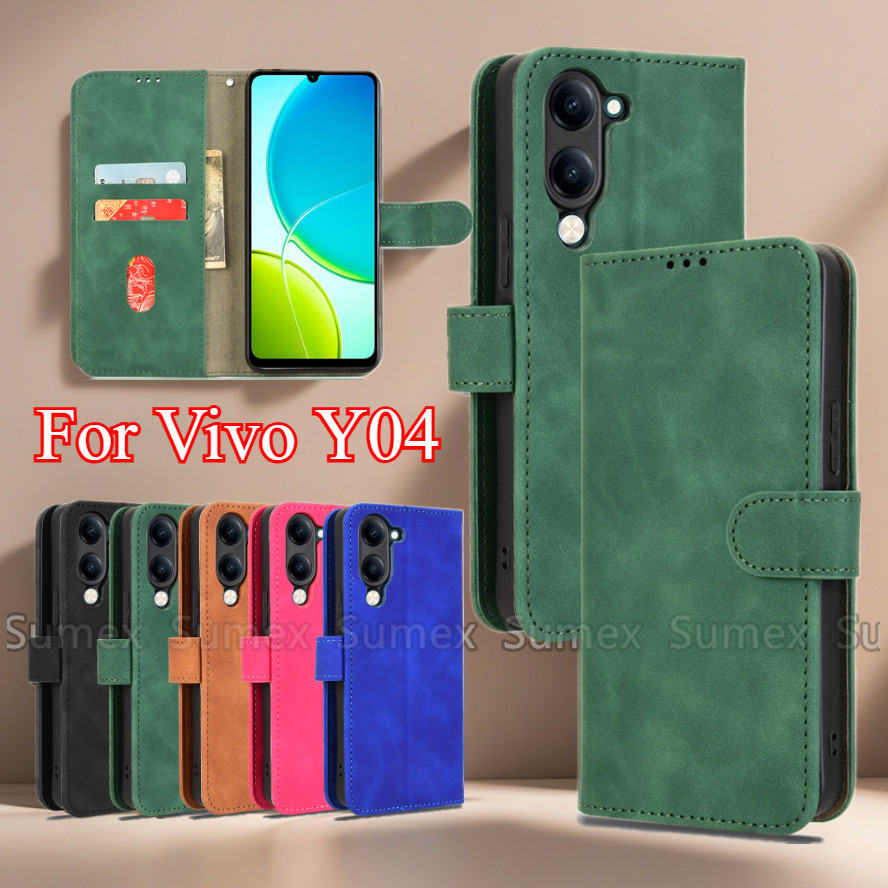 สําหรับ Vivo Y04 4G Y29S Y29T 5G 2025 เคสโทรศัพท์ปกหนังกันกระแทก Anti Fall Stand Holder กระเป๋าสตางค