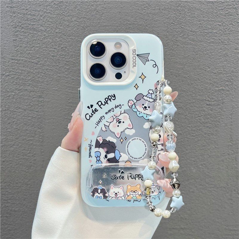 น่ารักลูกสุนัขสําหรับ Xiaomi 15T 14T 13T 12T Pro 15 14 13 12 12S Ultra 10S 10 11 Lite 5G NE กระจกขาตั้งปลอก