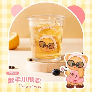 [Aria] A Little Naughty X Butter Bear IP Co-Branded Glass ลายถ้วยดื่มมูลค่าสูงน่ารักคอลเลกชันมูลค่าสูง