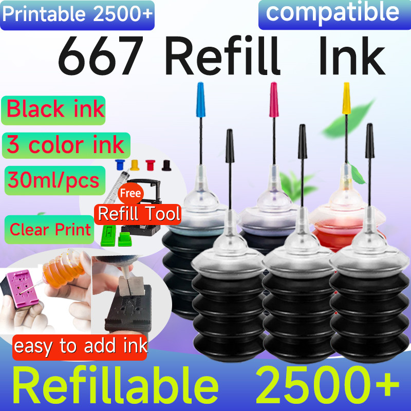 ใช้งานร่วมกับ HP 667 ตลับหมึก HP 667XL HP 667Ink HP667 สีดํา HP667 สี HP 667 ตลับหมึกสําหรับ HP1275 