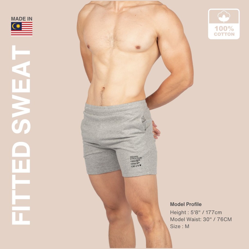 กางเกงขาสั้นเหงื่อโครงสร้างส่วนตัว - Melange Grey [4697]