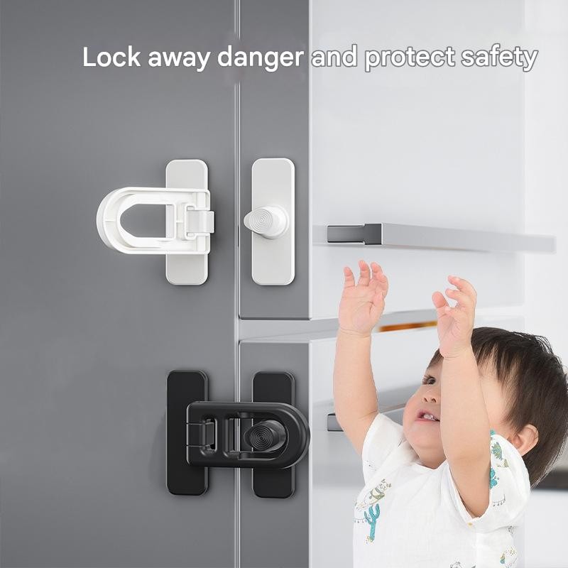 ล็อคความปลอดภัยของเด็กสําหรับตู้เย็นตู้ล็อคมัลติฟังก์ชั่นเด็กความปลอดภัยล็อคป้องกันตู้เย็น Anti-Pinch ประตูสลัก Anti-Clamp ติดตั้งง่าย Multi-Functional ตู้ล็อค