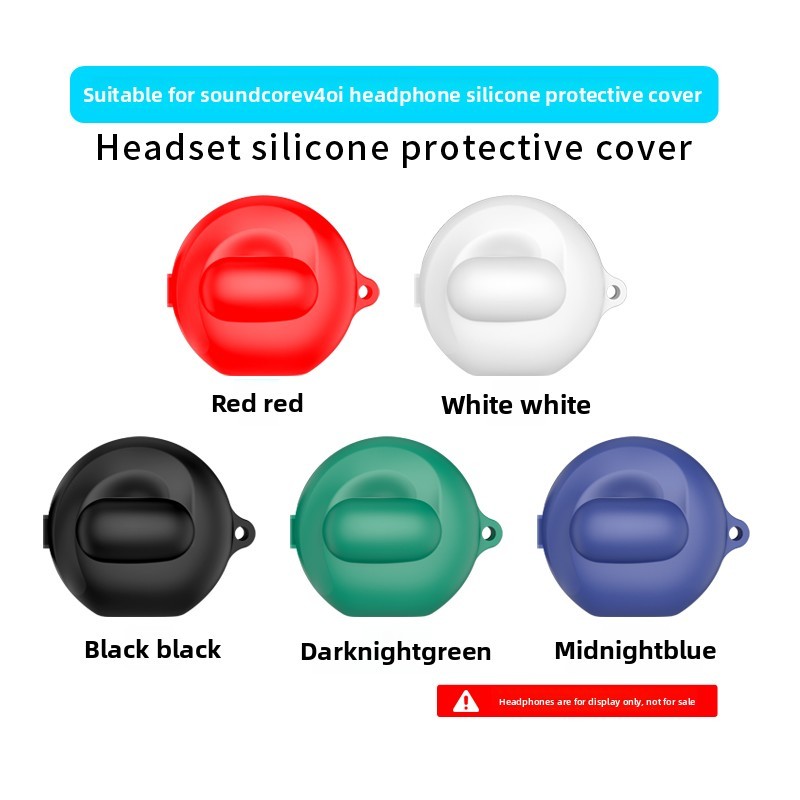 Minimalist พร้อมพวงกุญแจสําหรับ Soundcore V40i ซิลิโคนสีแดงป้องกันหูฟังปลอก Soundcore V40i ฝาครอบ