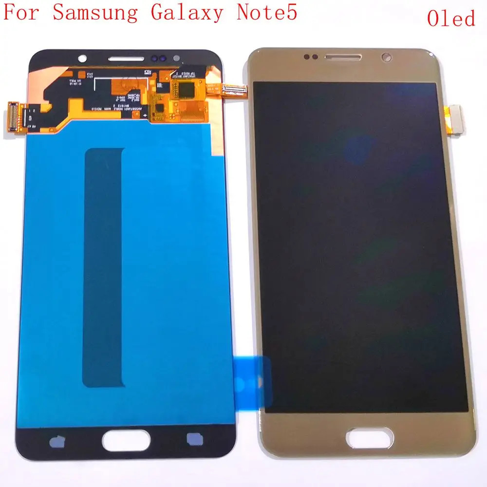Oled สําหรับ samsung galaxy note 5 n920 N920t n920i N920g/DS n9208 หน้าจอ lcd digitizer touch แก้วคร