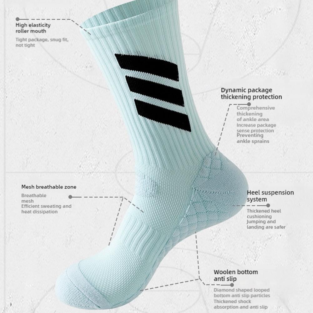 ถุงเท้าหนาบีบอัดสำหรับผู้ชาย ออกแบบมาเพื่อบาสเกตบอลและวิ่ง - รูปที่ 4