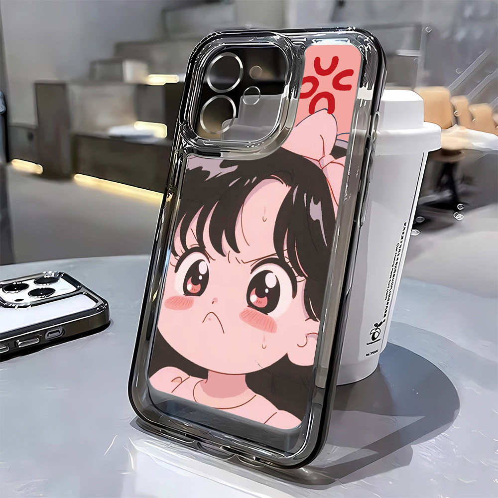 3 In1 Angry Girlโปร่งใสสําหรับRedmi note13 4G 13pro 13 5G 13pro + 13R 14pro 5G 14pro + เคสโทรศัพท์กั