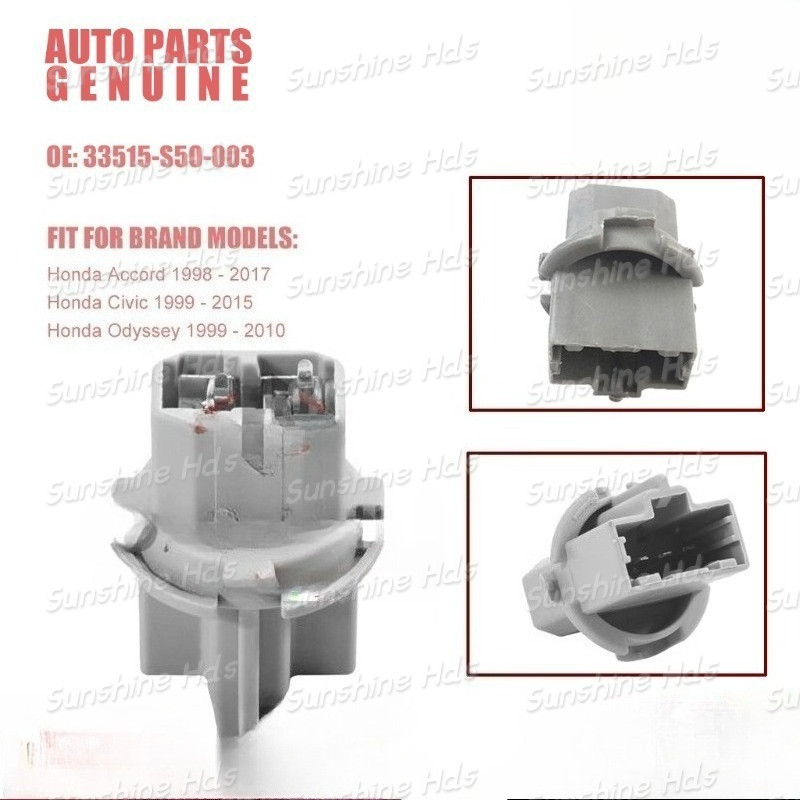 ไฟท้ายเบรคหลอดไฟด้านหลังซ็อกเก็ตสําหรับ Honda Accord Civic Fit Odyssey 33515-S50-003