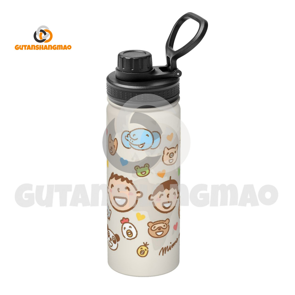 Minna No Tabo 18OZ กีฬาฉนวนกาต้มน้ําชั้นด้านใน 304 สแตนเลส, ชั้นนอก 201 สแตนเลส, ฝาครอบ PP