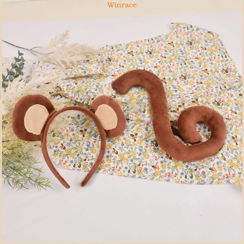 WRC ชุดเครื่องประดับลิง หูและหาง พร้อมตุ๊กตา สำหรับคอสเพลย์และงานฮาโลวีน