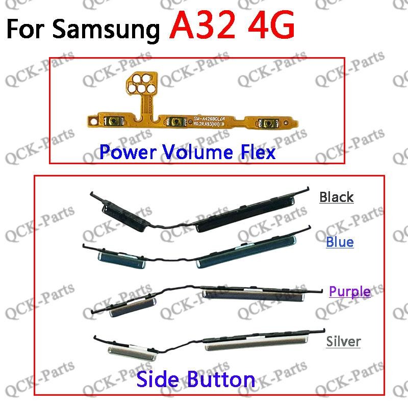 สําหรับ Samsung Galaxy A32 4G A325 ปุ่มเปิดปิดปุ่มสวิทช์ด้านข้าง Key Volume Up Down Flex สายโทรศัพท์มือถือ Part