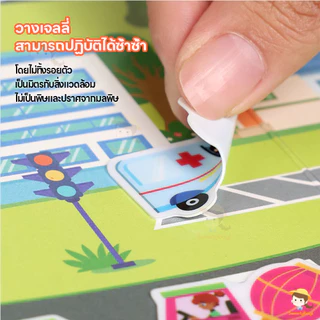 SWEETYBAYI หนังสือสติกเกอร์เด็ก หนังสือเงียบ ของเล่นเด็ก กันน้ำ สมุดติดสติ๊กเกอร์ กระตุ้นจินตนาการของเด็ก