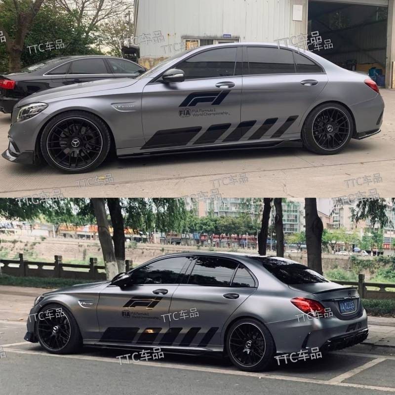 F1 Safety Bumper Stickers Mercedes-Benz C63 Latte Art C- Class E-Class AMG GT Personalized Creative 
