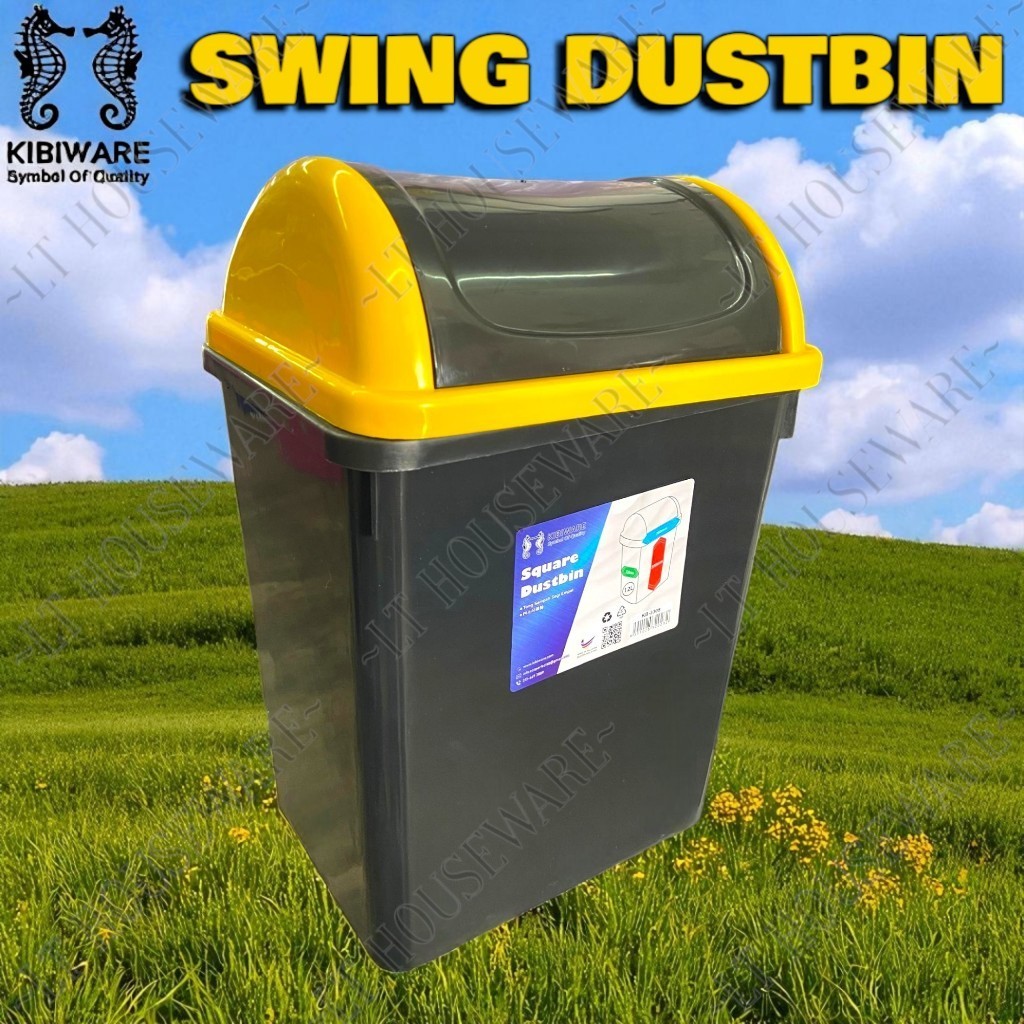 SWING DUSTBIN 12L / TONG SAMPAH / RECYLING BIN / TONG SAMPAH AYUN / TRASH BIN / KITVHEN DUSTBIN / OF