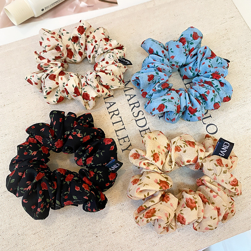 เข็มขัดผมสไตล์เกาหลีลายพิมพ์ดอกไม้ ทรงผมคลาสสิกเรโตรที่เหมาะสมกับทุกรูปแบบ พร้อมหางม้า