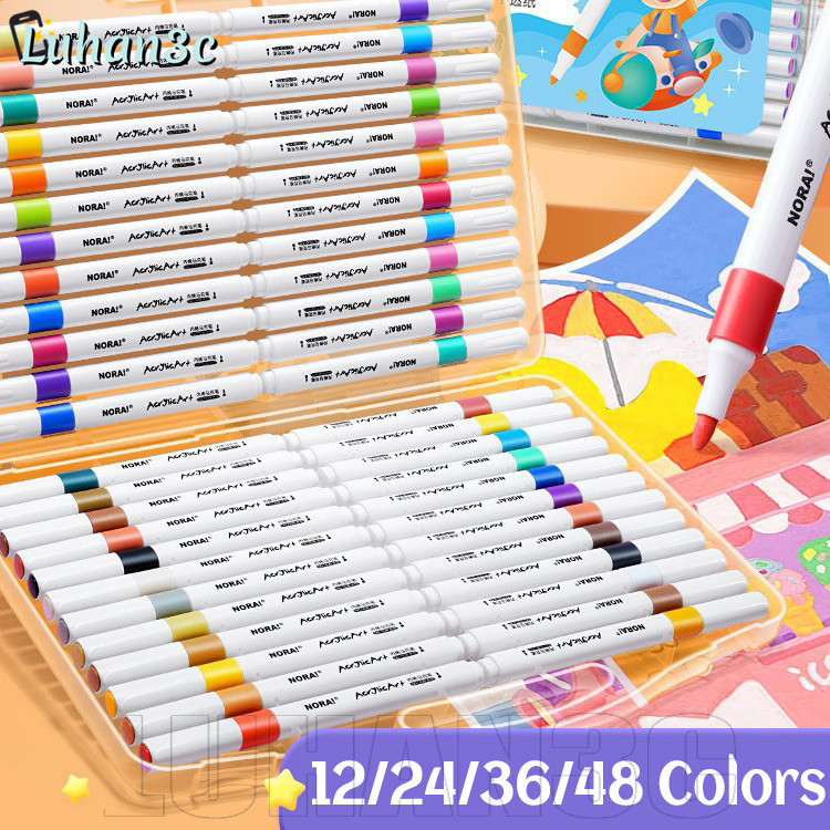 [SGB]เครื่องหมายศิลปินสําหรับวาดภาพและโครงการ DIY | 12/24/36/48 สีปากกาอะคริลิคออกแบบเปลือกพลาสติกที