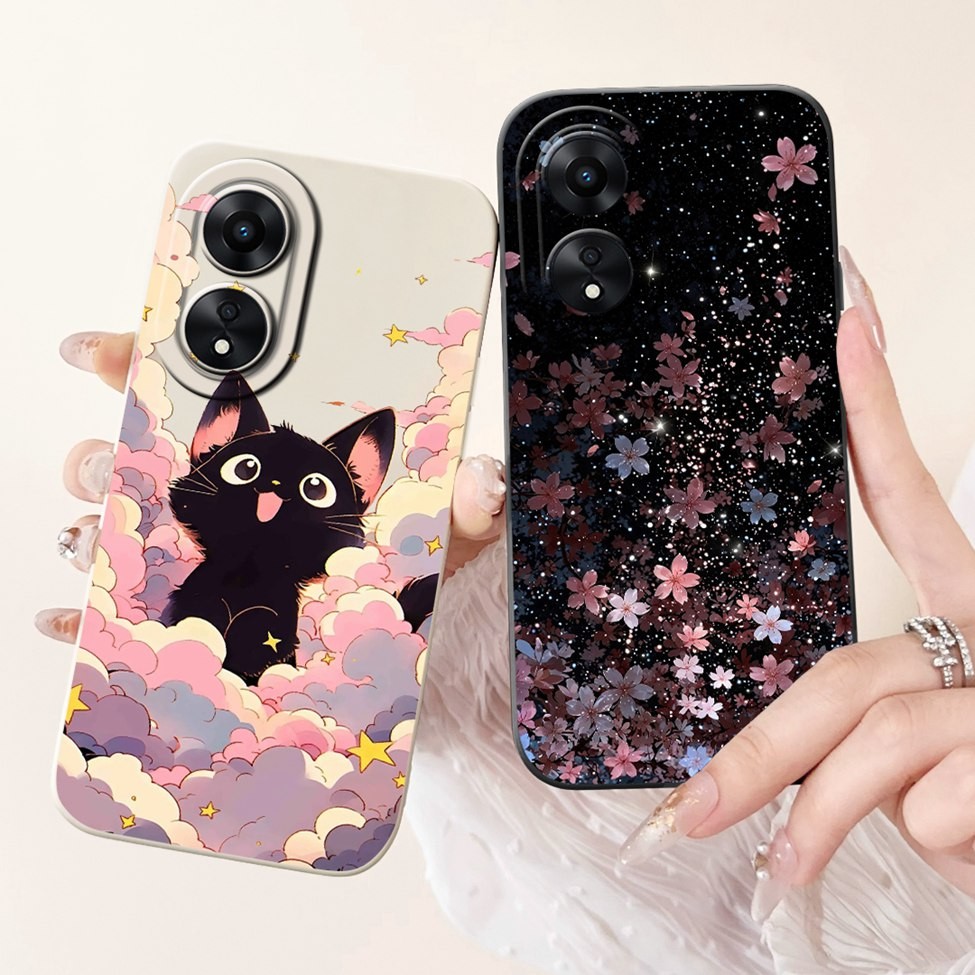 Oppo A1x 5G กรณี PHJ110 ซิลิโคนแมวน่ารักแฟชั่นผีเสื้อรักทาสีเคสโทรศัพท์ Oppo A1x ฝาครอบ