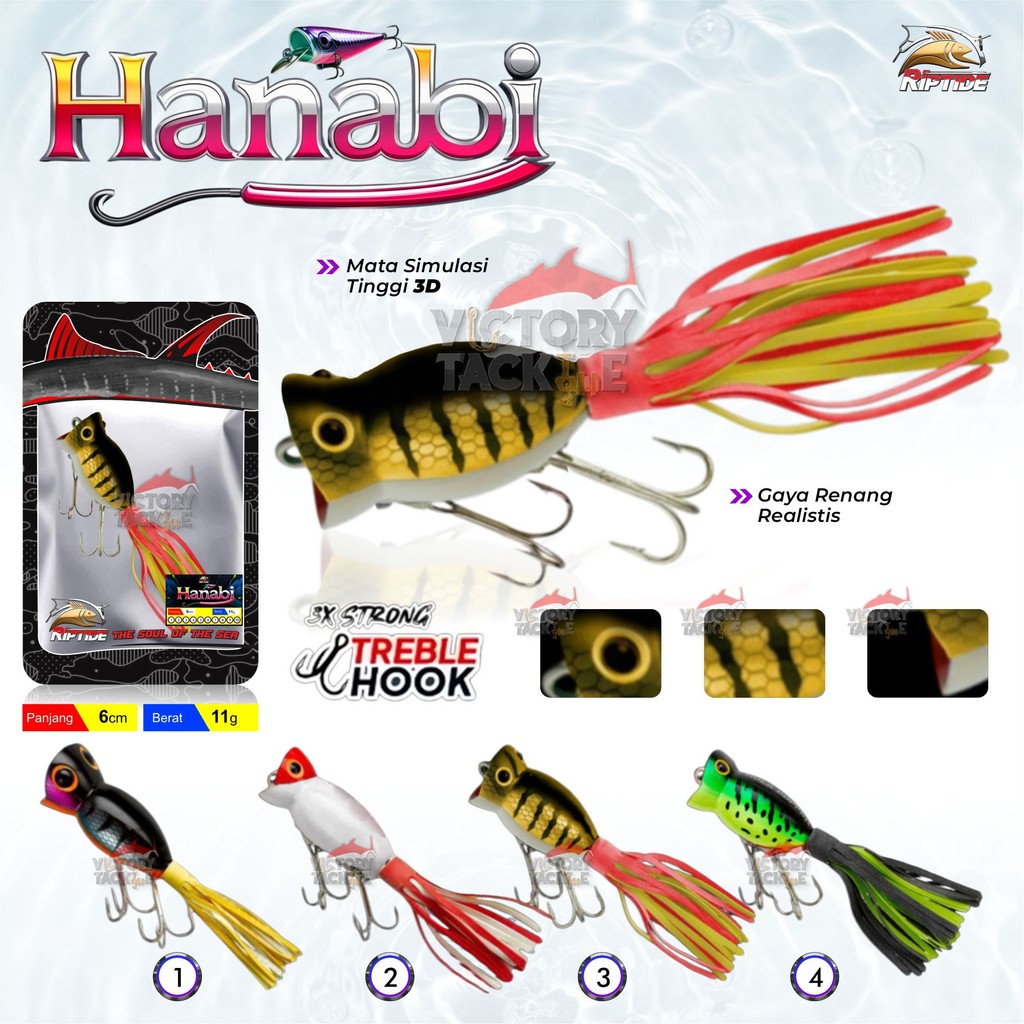 RIPTIDE MINI POPPER RIPTIDE HANABI BAIT LENGTH เวท 6 ซม. 11 กรัม