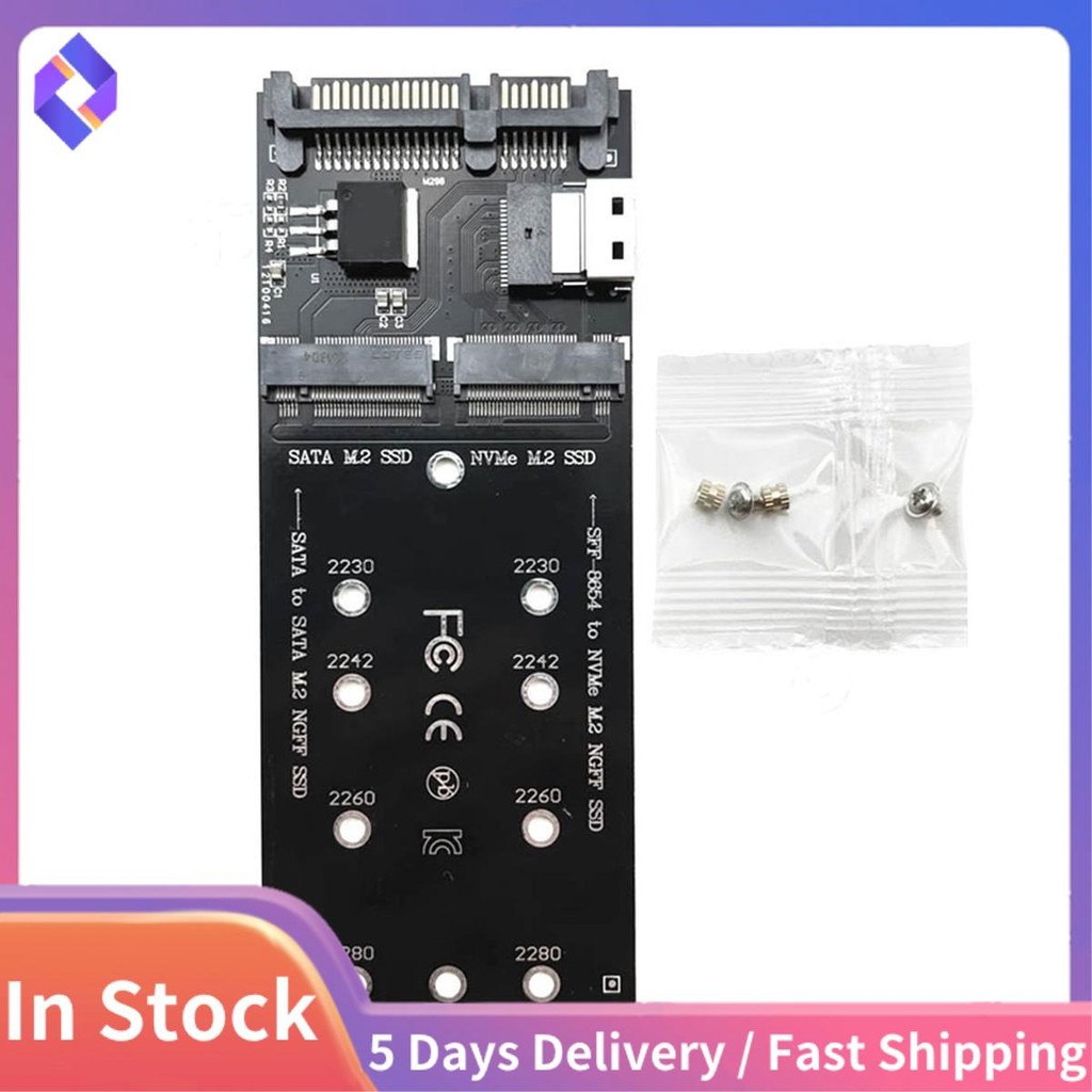M2 SSD อะแดปเตอร์ M.2 Ngff SSD ถึง + M2 NVME SSD เป็น SFF-8654 Converter เป็น M2 การ์ดขยาย