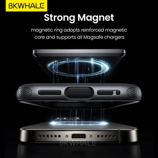 BKWHALE 360 ° หมุนขาตั้งแม่เหล็กMatteสําหรับiPhone 17 Air 17 Pro Max 16 Pro Max 17e 16e 15 14 13 Pro Max 16 Plusกันกระแทกฝาหลังแม่เหล็กBracketปลอก