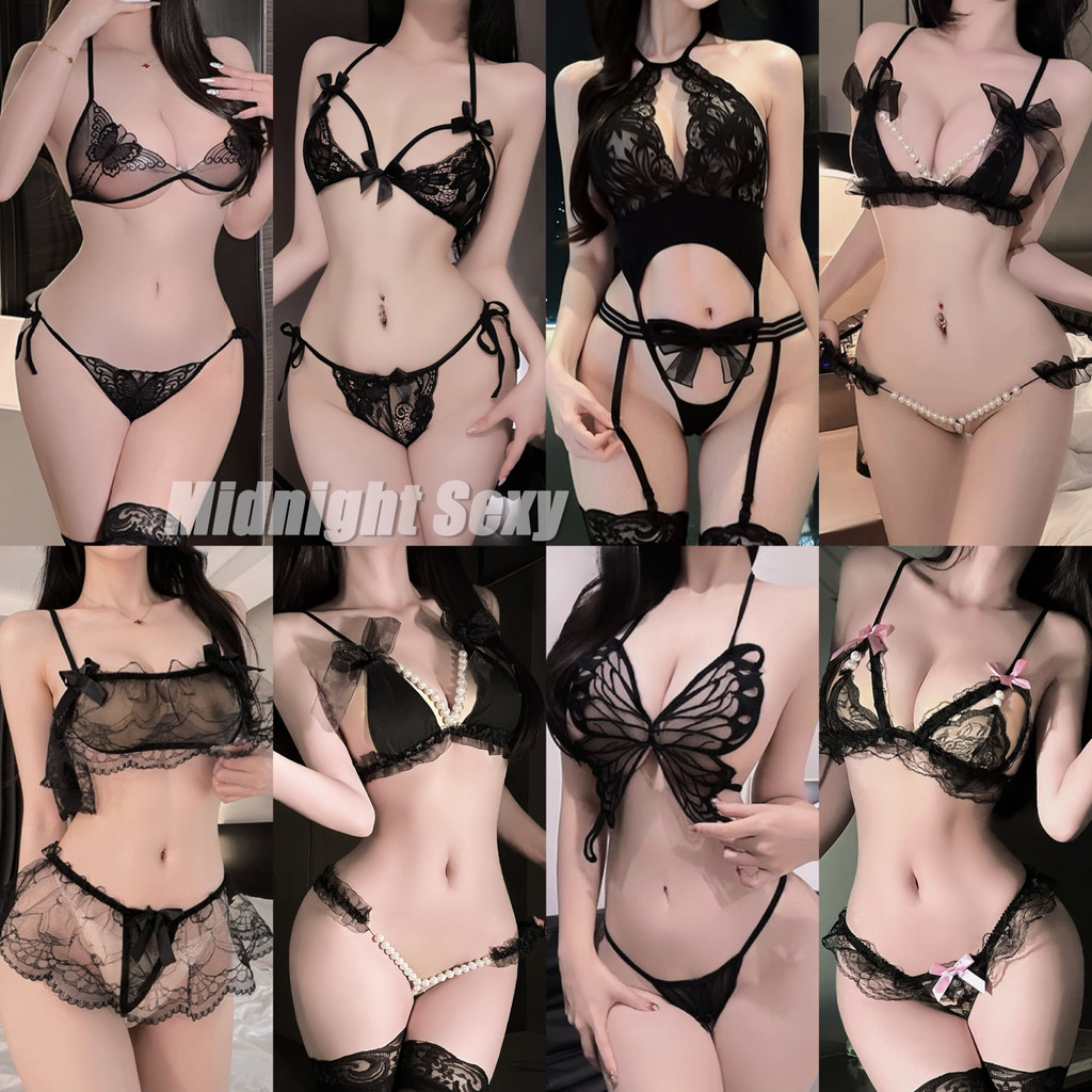 Midnight Sexy🖤ชุดเซ็กซี่ บิกินี่ ชุดนอนซีทรู ลูกไม้ bow เปิดเป้า เว้าหลัง ชุดยั่วผัว ผ้าใส่สบาย หลากหลาย ชุดเซ็ท ผู้หญิง
