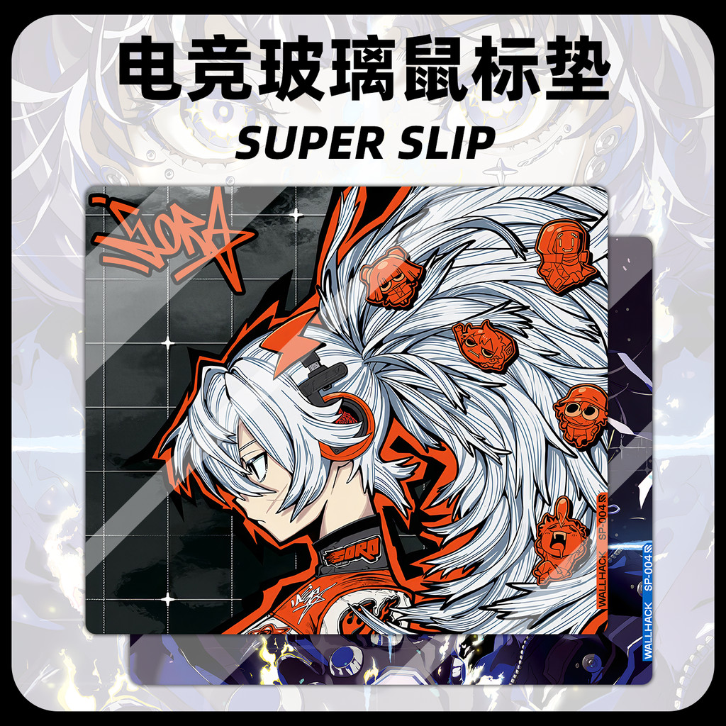 แผ่นรองเมาส์แผ่นรองโต๊ะกระจก WALLHAK4.0 DRIFT DRIFT SORA สไตล์เดียวกัน Replica Gaming แผ่นรองเมาส์กระจกนิรภัยแผ่นรองโต๊ะขนาดใหญ่ 9PCF