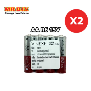 [2 แพ็ก] VINEXEL ถ่าน Super Heavy Duty AA R6 1.5V จำนวน 4 ก้อน/แพ็ก