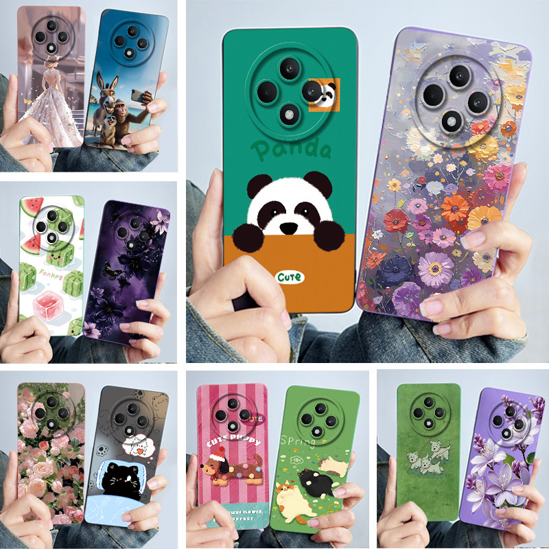 สําหรับ OPPO Reno 12F 5G 2024 น่ารัก Panda สาวหวานแมว Ultrathin ปลอกสําหรับ OPPO Reno12 F Reno12F 5G ออกแบบใหม่กันกระแทกฝาครอบโทรศัพท์นุ่ม