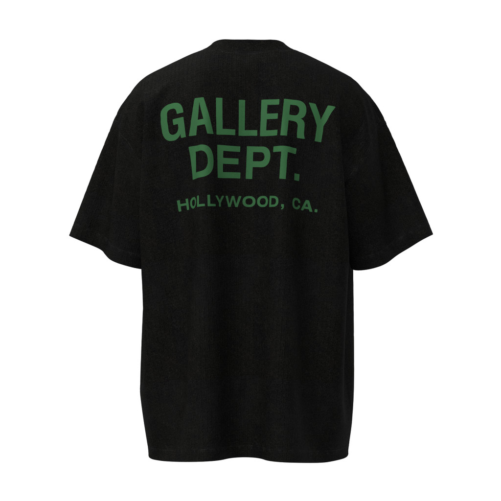 Cotton 100% Ready Stock GALLERY DEPT เสื้อยืดแขนสั้นลําลองผู้ชายพิมพ์ลายสีเขียว