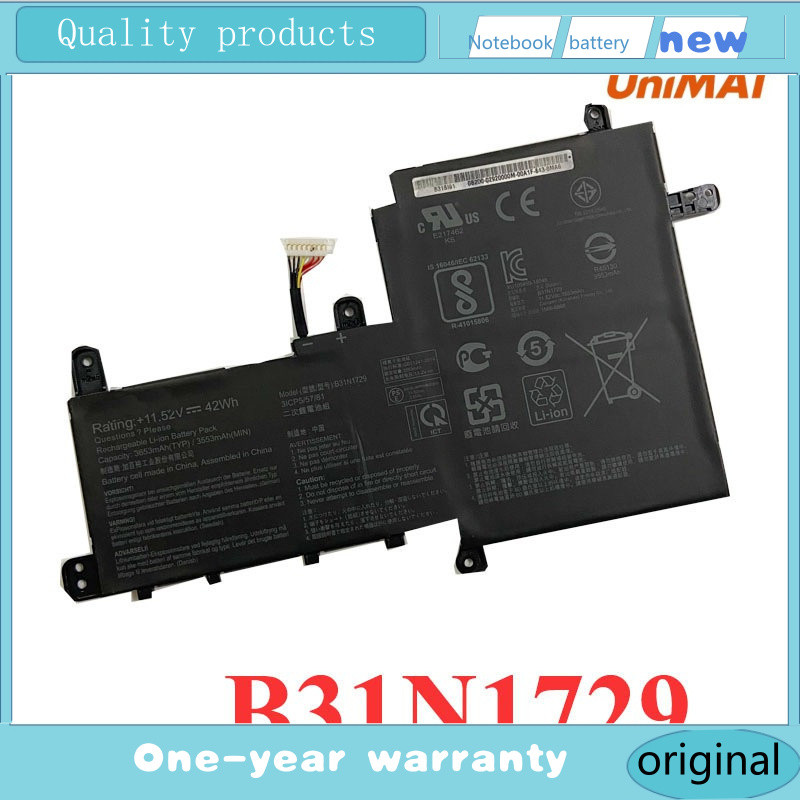 B31N1729 แบตเตอรี่แล็ปท็อป B31N1729ของแท้สำหรับ ASUS VIVO BOOK S15 S530U S530UA S530UN X530FN-1A X53