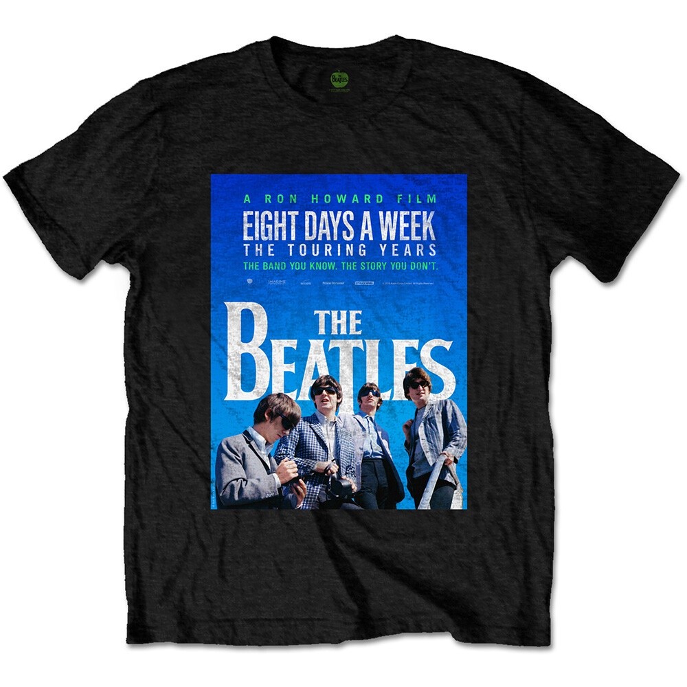 The Beatles 8 Days A Week Poster Merchanted T-Shirt Black New เสื้อยืดคอตตอน S-5XL