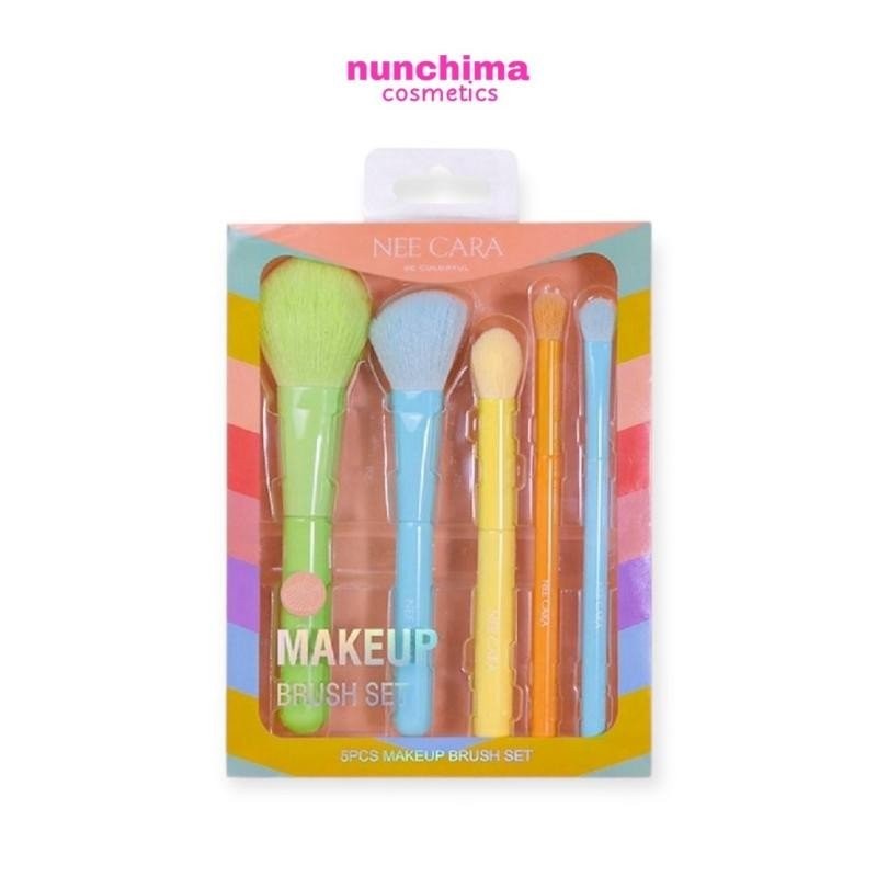 N356 Nee Cara 5 Pcs Make Up Brush Set นีคาร่า ชุดแปรง 5 ชิ้น คําแนะนําการขายที่ร้อนแรงในเดือนนี้