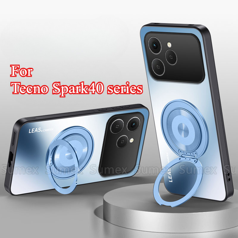 Frosted Stand Holder แหวนยึดเคสโทรศัพท์สําหรับ Tecno Spark40 Spark 40 Pro + Plus 40C 2025 Matte Hard