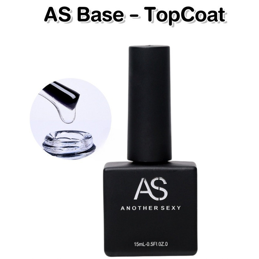 Nailsfc 🍭 ASขวดดำ เบส ท็อป ท็อปเจล เคลือบเล็บเจล เบสโค้ท base coat / top coat สีเล็บเจล ขวดเหลี่ยมดำ