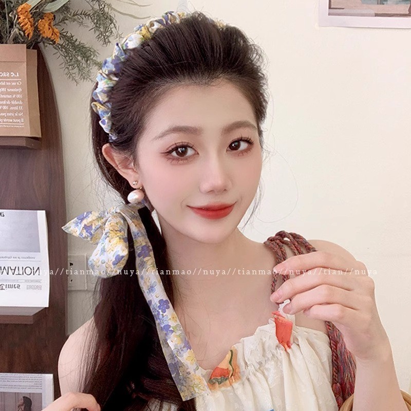 ที่คาดผมลายดอกไม้สไตล์เกาหลีสำหรับผู้หญิง ดีไซน์สวยงามและสวมใส่ง่าย - รูปที่ 2