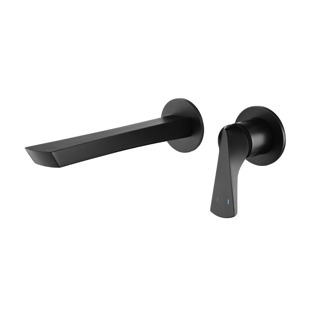 ก๊อกผสมอ่างล้างหน้าแบบฝังติดผนัง | ก๊อกน้ําในห้องน้ําสีโรสโกลด์ด้านที่ทันสมัย - รูปที่ 3