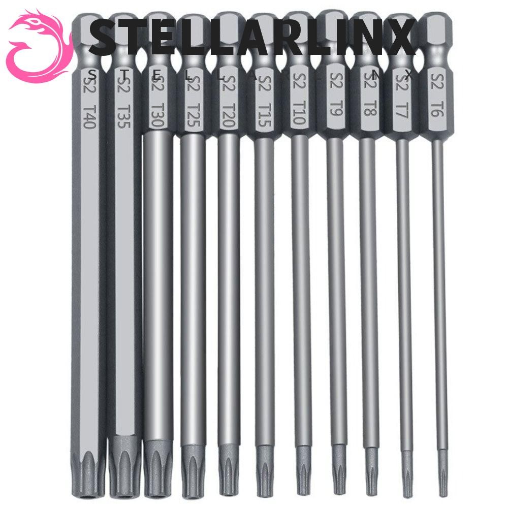 STELLARLINX 11 ชิ้น Hex Bits Driver Tamper,แบนหัวขยาย Torx ไขควง,ทนทาน Plum Blossom 75/100 มิลลิเมตรหกเหลี่ยมจับเจาะชุดแม่เหล็ก