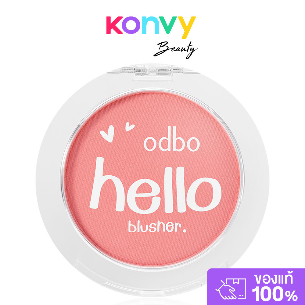 ODBO Hello Blusher 4g #Od1300-01 Coral โอดีบีโอ บลัชออน เนื้อละเอียด.