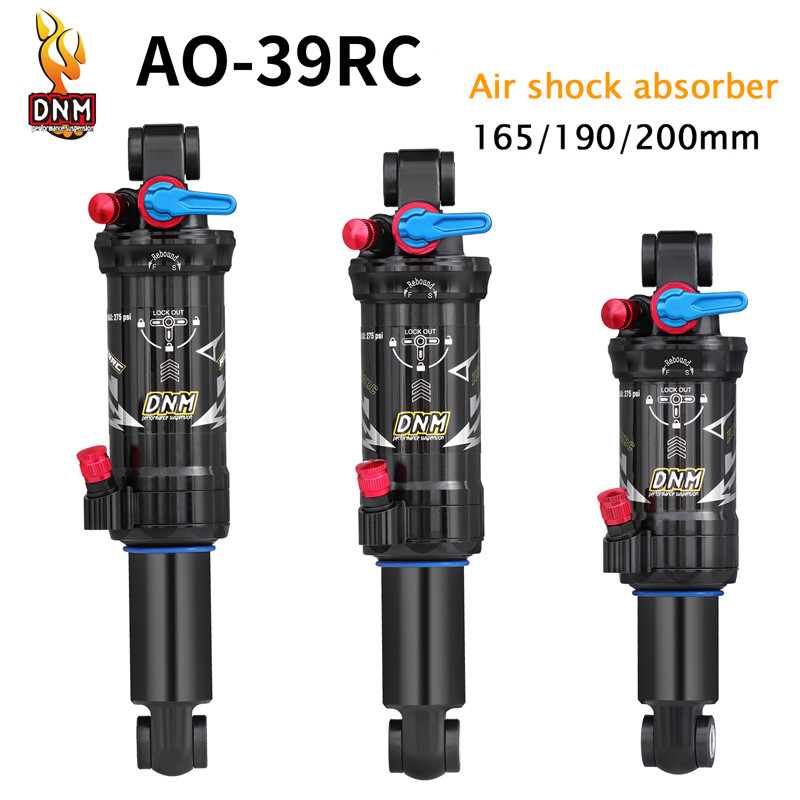 DNM AO-39RC โช้คอัพนิวเมติกสำหรับจักรยานเสือภูเขาและออฟโรด ขนาด 165 มม., 190 มม., และ 200 มม. มาพร้อมกันชนด้านหลัง