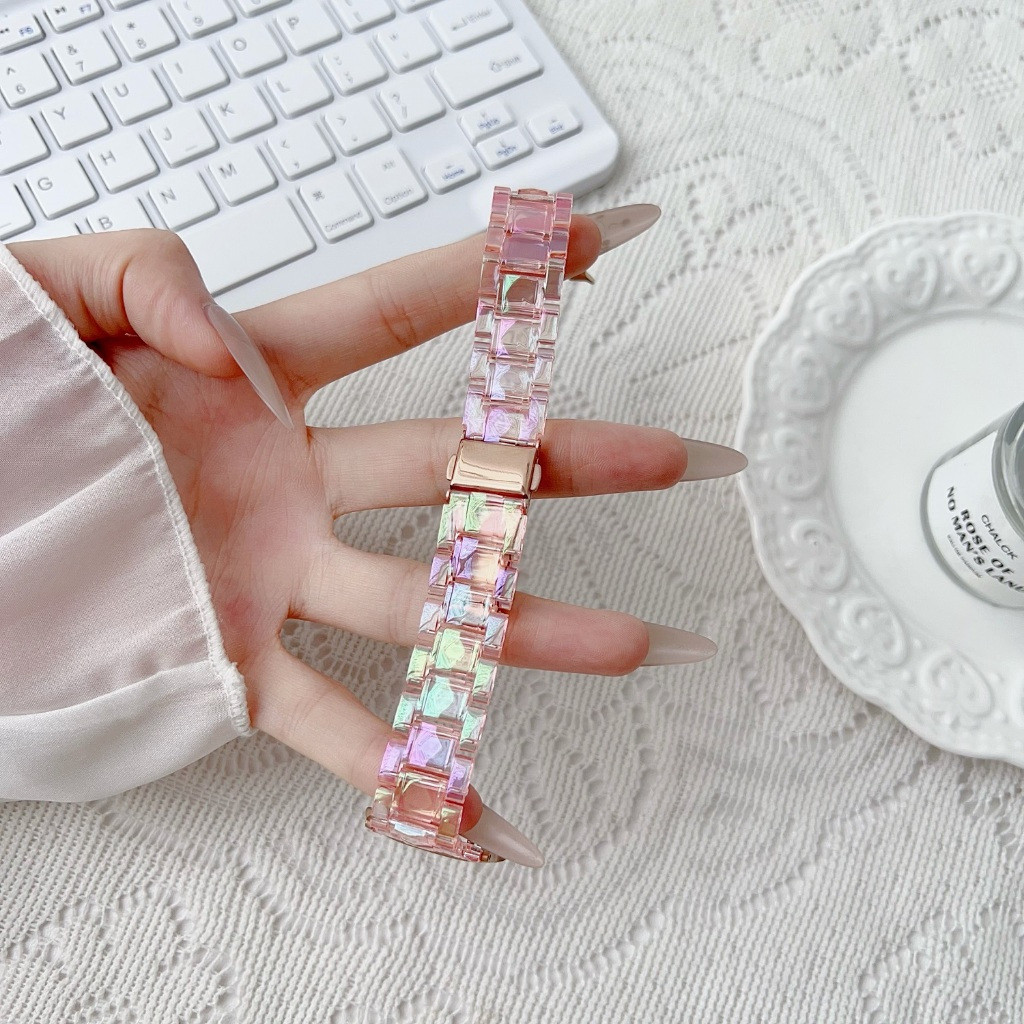 สายนาฬิกา Shining สําหรับ Galaxy Watch 8 สาย 40 มม.44 มม.Bling สะท้อนแสง Galaxy Watch 8 สายคลาสสิกพล