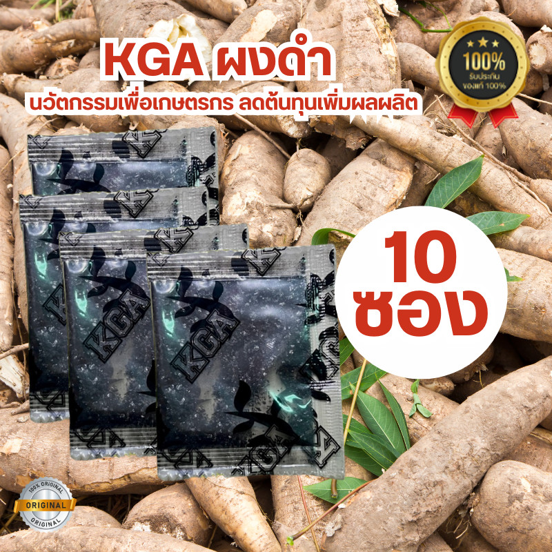 ผงดำKGA *10ซอง* ผงดำ KGA (ปุ๋ยกึ่งฮอร์โมน) สารเสริมพืช ลดต้นทุน เพิ่มผลผลิต KGA10
