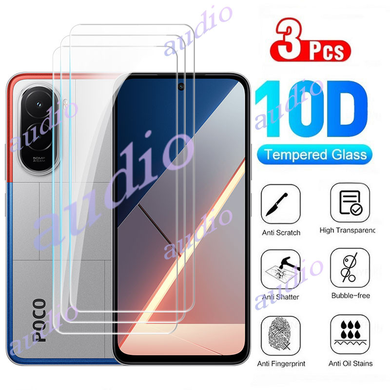 POCO M7 4G 3 ชิ้นกระจกนิรภัยป้องกันหน้าจอสําหรับ Poco M7 Pro PocoM7 Pro 4G 2025 ใสป้องกัน Slim ฟิล์ม