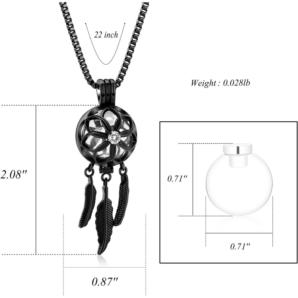 XSMZB Dream Catcher Cremation เครื่องประดับ Urn สร้อยคอสําหรับขี้เถ้า Mini Urn Ashes Urn จี้สร้อยคอส