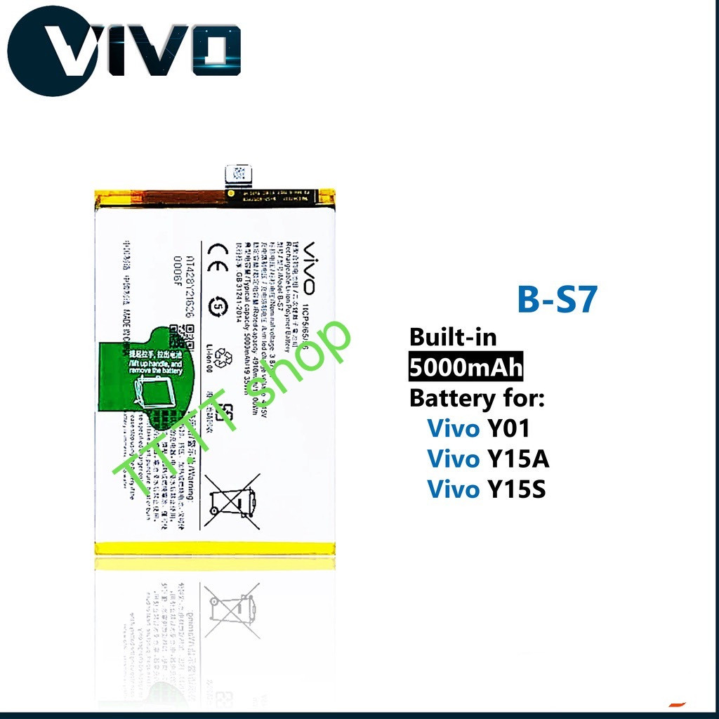แบตเตอรี่ Vivo Y01 / Vivo Y15A / Vivo Y15s B-S7 5000mAh ประกัน 3 เดือน