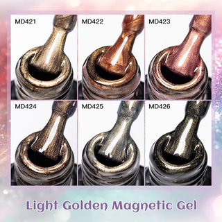 MSRUIOO 8ML เจลเล็บแมกนีติกสีทองอ่อน แม่เหล็ก สีทองอ่อนที่อ่อนหวาน สวยงามธรรมชาติ ร่วมกับเอฟเฟกต์แมกนีติกตาแมว3D ที่ สวยงามธรรมชาติ ไม่มากไม่น้อยเพียงพอ