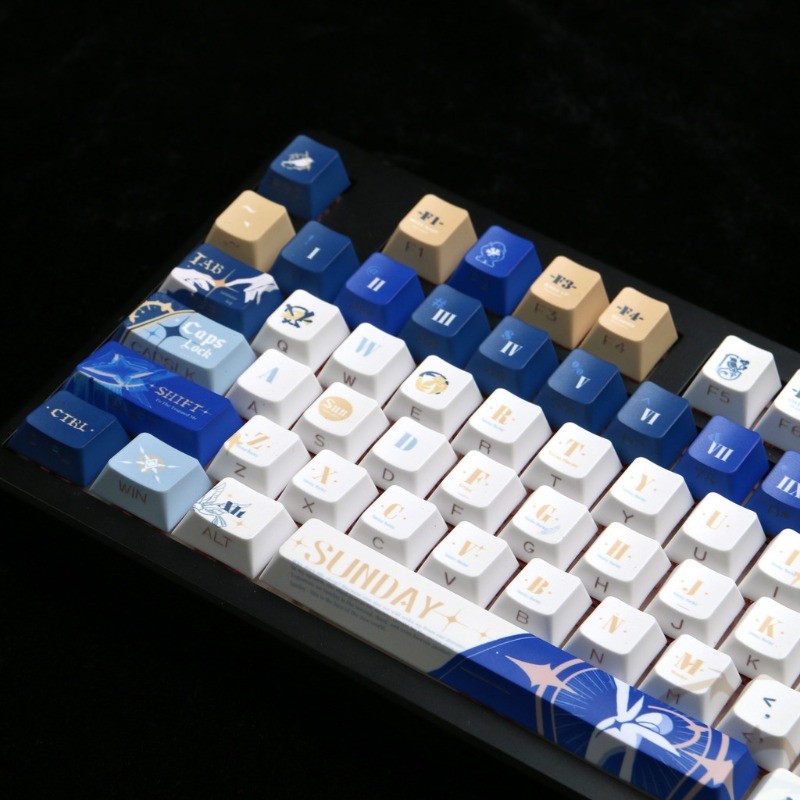 Sunday Keycaps Cherry/MOA โปรไฟล์ 120 คีย์ PBT Dye Sublimation Wooting60 MAD60 Aula F75 Keycaps Cool